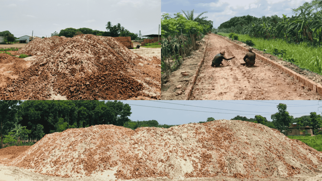 নিম্নমানের সামগ্রী দিয়ে সড়ক নির্মাণ