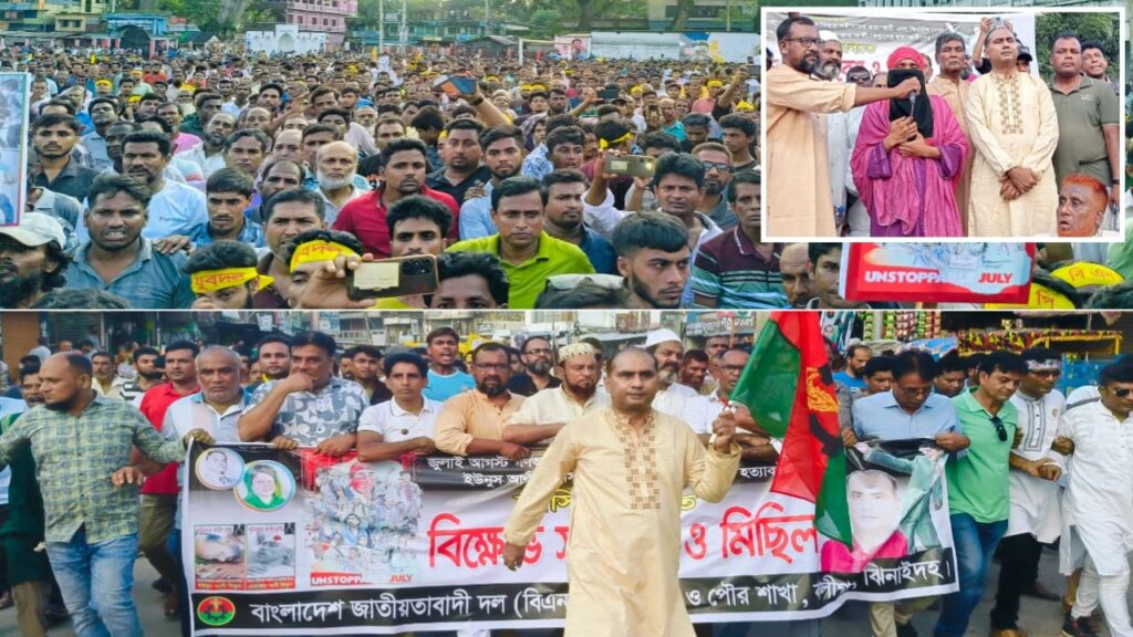 কালীগঞ্জে বিএনপির সমাবেশ ও বিক্ষোভ: পিতার হত্যার বিচার দাবিতে কান্নায় ভেঙে পড়লেন শহীদের কন্যা